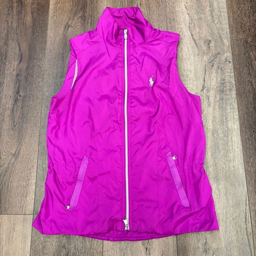 Polo Ralph Lauren Golf Vest Women XS Magenta Shadow Creek Full Zip Sleeveless